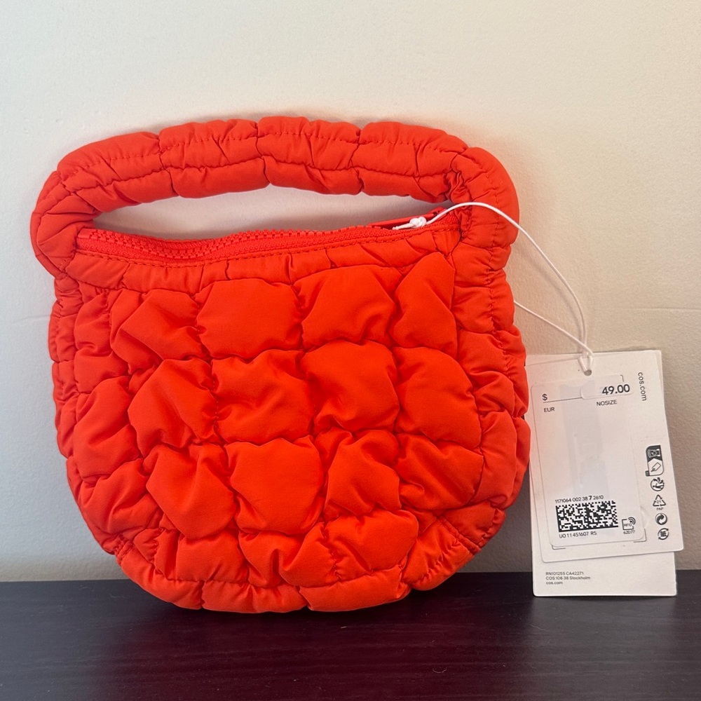 COS Orange Quilted Mini Bag